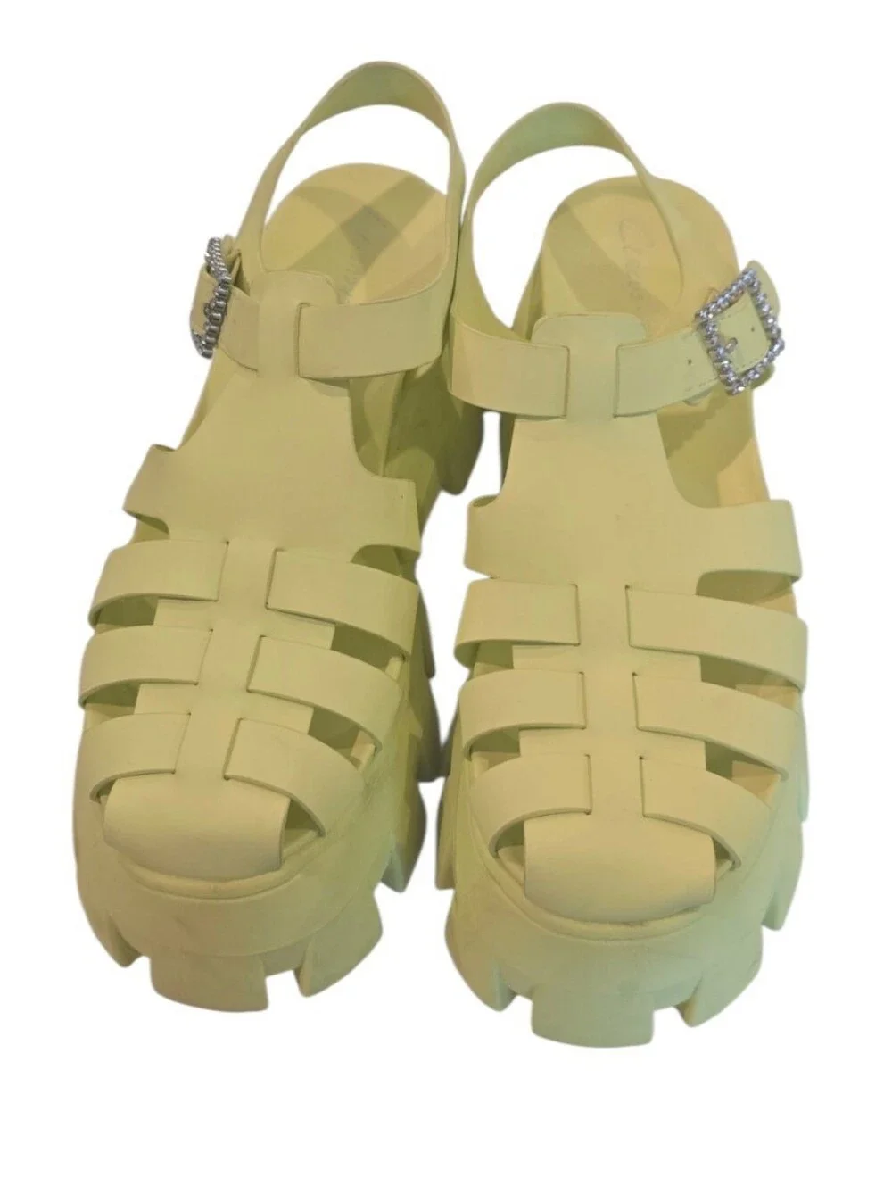 Circus By Sam Edelman Highlighter Yellow Platform Sandals Foam 8.5